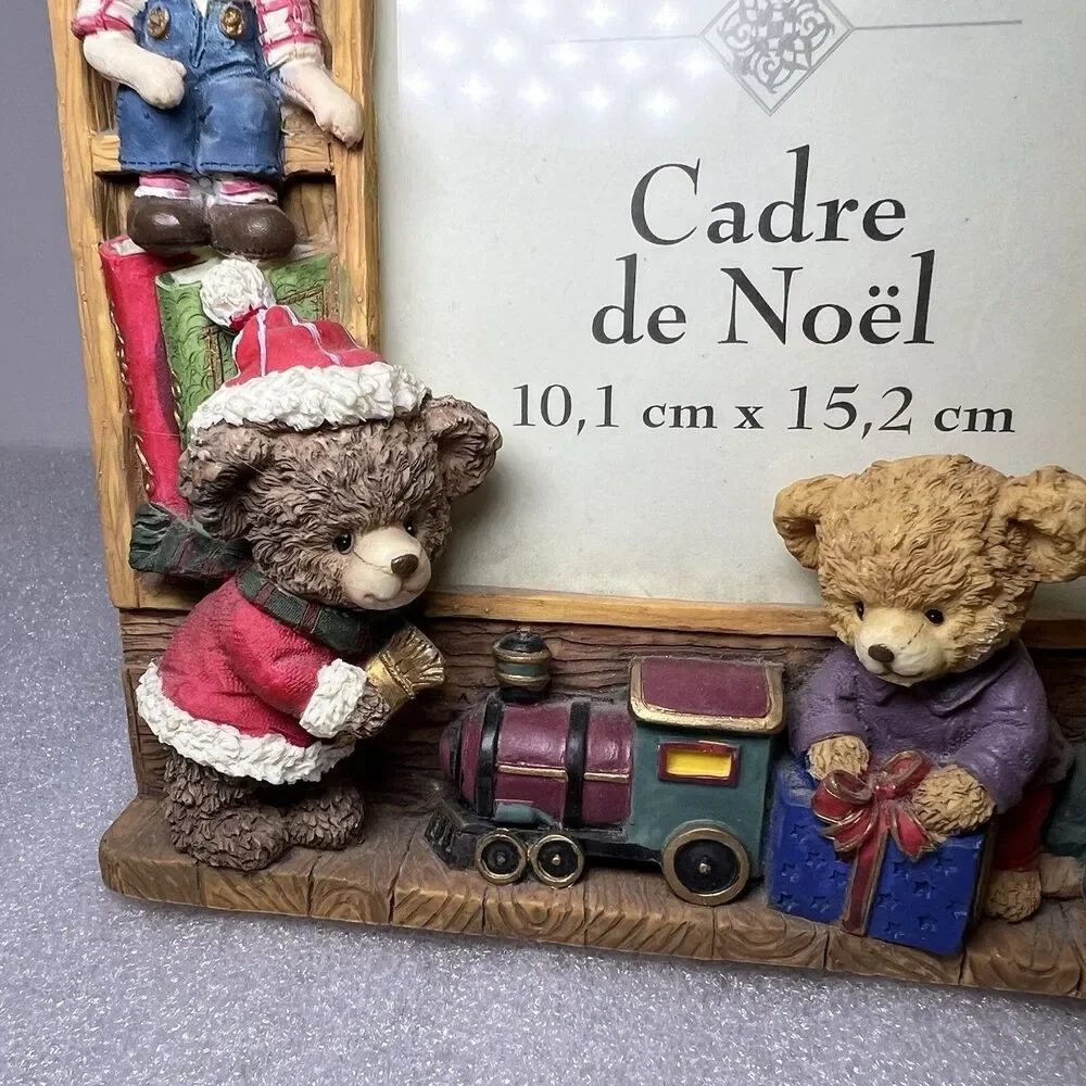 Vnt Raggedy Ann Christmas Holiday Tradition Photo Frame Bears Resin 4x6 Photo